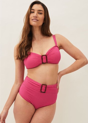 Phase Eight Annabelle Texturedini Swimwear Pink Canada | PQRFXW-281